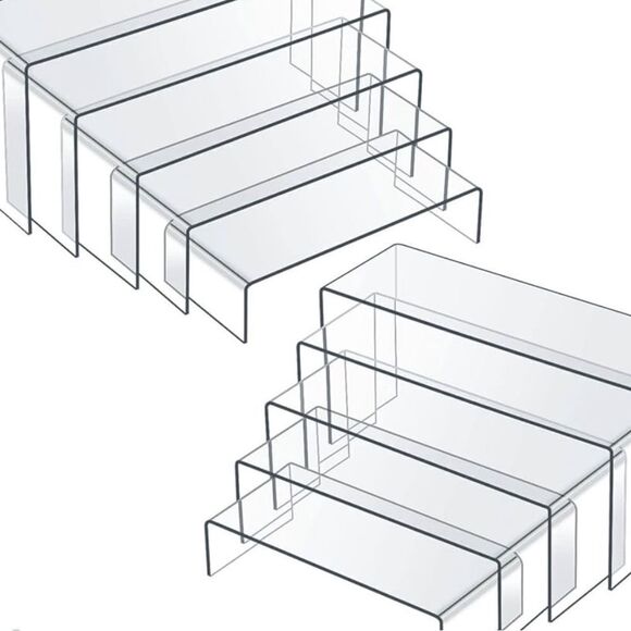 10 piece set of clear acrylic display risers 5 sizes for candy or jewelry, etc. - Picture 1 of 14